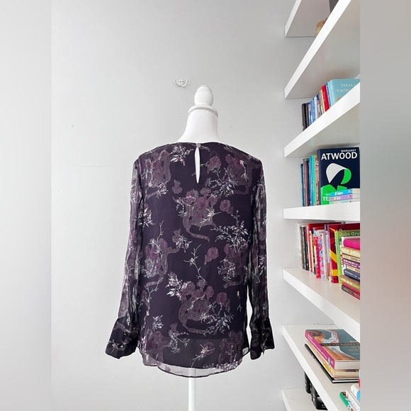 Grey Jason Wu Women's Winter Floral Knot Blouse Silk Blend Size 4 - Picture 7 of 15